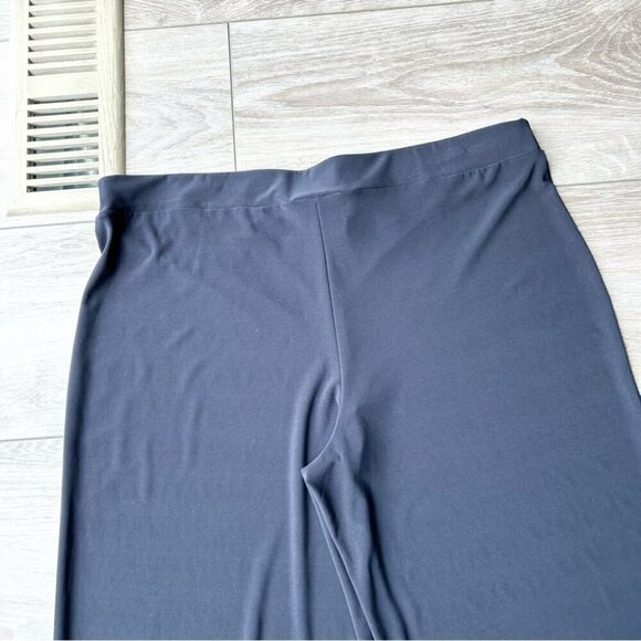 Laura Navy Colour Jersey Wide Leg Pants - Picture 9 of 9